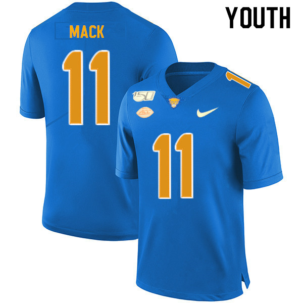 2019 Youth #11 Taysir Mack Pitt Panthers College Football Jerseys Sale-Royal